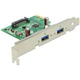 Delock 89391 2 Port PCIe 2.0 x1 Low Profile retail