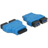 Delock USB3.0 Adapter Pinheader auf 2x A Buchse/Buchse nebeneinander Delock USB3.0 Adapter Pinheader auf 2x A Buchse/Buchse nebeneinander