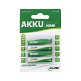 InLine HR03 Nickel-Metall-Hydrid AAA Micro Akku 900 mAh 4er Pack InLine HR03 Nickel-Metall-Hydrid AAA Micro Akku 900 mAh 4er Pack