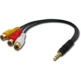 Lindy Audio Adapter 3,5mm Klinke Stecker auf 3xCinch Buchse Schwarz