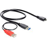 (€14,83*/1m) 0.60m Delock USB3.0 Y-USB Kabel USB A Stecker auf (€14,83*/1m) 0.60m Delock USB3.0 Y-USB Kabel USB A Stecker auf
