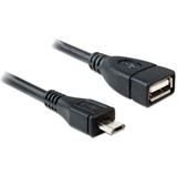 Delock USB Kabel A zu Micro-B OTG Bu/St 0.50m schwarz