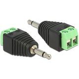 Delock Audio Adapter 3.5mm Klinken-Stecker auf 2pin Terminalblock Delock Audio Adapter 3.5mm Klinken-Stecker auf 2pin Terminalblock