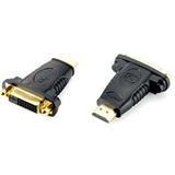 Equip HDMI Adapter HDMI-Stecker auf DVI 24+1 Buchse Schwarz vergoldet Equip HDMI Adapter HDMI-Stecker auf DVI 24+1 Buchse Schwarz vergoldet