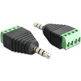 Delock Audio Adapter 3.5mm Klinken-Stecker auf 4pin Terminalblock Delock Audio Adapter 3.5mm Klinken-Stecker auf 4pin Terminalblock