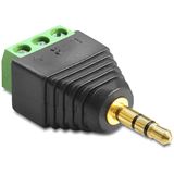 Delock Audio Adapter 3.5mm Klinken-Stecker auf 3pin Terminalblock Delock Audio Adapter 3.5mm Klinken-Stecker auf 3pin Terminalblock