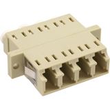 InLine LWL Kupplung Quad LC/LC multimode beige Keramik-Hülse zum InLine LWL Kupplung Quad LC/LC multimode beige Keramik-Hülse zum