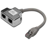 Digitus Patchkabel Adapter DIGITUS Cat5e 2x RJ45 -> 1x RJ45 0.19m