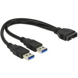 (€31,60*/1m) 0.25m Delock USB3.0 Adapterkabel 2xUSB A Stecker (€31,60*/1m) 0.25m Delock USB3.0 Adapterkabel 2xUSB A Stecker