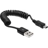 Delock USB Kabel A zu Mini-B St/St 0.20m-0.60m Spiral