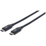 Manhattan USB Kabel 3.1 C -> C St/St 1.00m 3 A schwarz