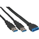 (€19,75*/1m) 0.40m InLine USB3.0 Adapterkabel 2x USB A Stecker (€19,75*/1m) 0.40m InLine USB3.0 Adapterkabel 2x USB A Stecker