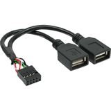 InLine USB 2.0 Adapterkabel, 2x Buchse A auf Pfostenanschluss InLine USB 2.0 Adapterkabel, 2x Buchse A auf Pfostenanschluss