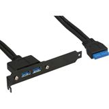 (€23,80*/1m) 0.50m InLine USB3.0 Adapterkabel intern 2xuSB A (€23,80*/1m) 0.50m InLine USB3.0 Adapterkabel intern 2xuSB A