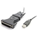 Startech Adapter USB A Stecker auf 9pol + 25pol Schwarz