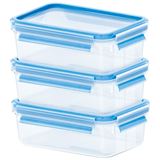 emsa Frischhaltedose CLIP & CLOSE, 3er Set, 0,55 Liter, blau