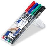 STAEDTLER Lumocolor Permanent-Marker 313S, 4er Etui