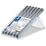 STAEDTLER Pigmentliner, schwarz, 4+2 GRATIS Etui
