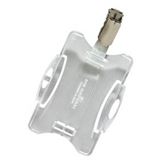 Durable Namensschild, mit Clip, 54 x 90 mm, transparent