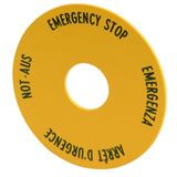 Moeller Bezeichnungsschild ge rnd NOT-AUS Ø90mm Bez.Schild Moeller Bezeichnungsschild ge rnd NOT-AUS Ø90mm Bez.Schild
