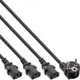 InLine Netz-Y-Kabel, 1x Schutzkontaktstecker zu 3x