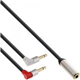 InLine Slim Audio Kopfh&ouml;rer Flugzeug-Adapterkabel, 2x 3,5mm