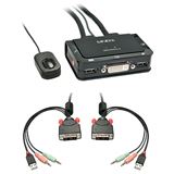 Lindy DVI KVM Switch 2 Port Compact USB 2 Audio USB 2 Audio/Mikr.