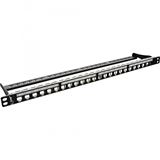 InLine Patchfeld Cat.6A 24-fach, Keystone Snap-In Leerblech, 48,26cm