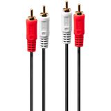 (&euro;2,45*/1m) 2.00m Lindy Audio Anschlusskabel Cinch Stecker auf