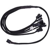 Phobya Y-Kabel 4Pin PWM auf 6x 4Pin PWM 60cm - Schwarz