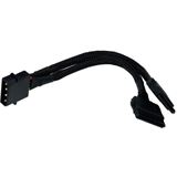 Phobya Strom/SATA Y-Kabel intern 4Pin Molex auf 2x SATA 15cm - Schwarz Phobya Strom/SATA Y-Kabel intern 4Pin Molex auf 2x SATA 15cm - Schwarz