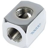 Alphacool HF Anschlussterminal TEE T-St&uuml;ck Rund G1/4 - Chrome