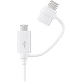 Samsung Datenkabel Micro-USB zu USB-A inkl USB-C Adapter, Weiß Samsung Datenkabel Micro-USB zu USB-A inkl USB-C Adapter, Weiß