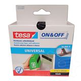 tesa On & Off Klettband, 20 mm x 2,5 m, schwarz