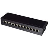 Logilink Patchpanel Tisch/Wand Cat.6A STP 12 Ports, schwarz