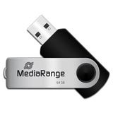 64 GB MediaRange MR912 schwarz/silber USB 2.0