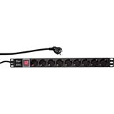 Logilink 19" Steckdosenleiste 9fach mit An/Aus Schalter