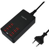 USB Logilink Ladeger&auml;t 8 Port, 44W, schwarz