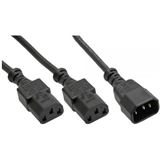 (€2,63*/1m) 3.00m InLine Kaltgeräte Y-Kabel C14 Buchse auf (€2,63*/1m) 3.00m InLine Kaltgeräte Y-Kabel C14 Buchse auf