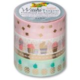 folia Deko-Klebeband Washi-Tape Hotfoil, 4er Set, gold