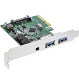 InLine Schnittstellenkarte, PCIe x4, 2x USB 3.1, 2x Typ A extern oder InLine Schnittstellenkarte, PCIe x4, 2x USB 3.1, 2x Typ A extern oder