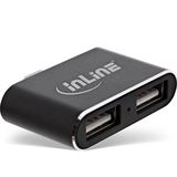 InLine Mini USB 2.0 Hub USB C Stecker auf 2x USB A Buchse schwarz InLine Mini USB 2.0 Hub USB C Stecker auf 2x USB A Buchse schwarz