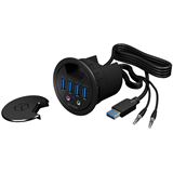 Raidsonic ICY BOX USB 3.0 Tisch-Hub mit 4x USB, Audio