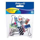 Pelikan Foldback-Klammern, farbig sortiert, 12er Beutel