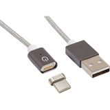 RealPower Magnetic mobile Sync-/Ladekabel USB-Type-C 1m silb RealPower Magnetic mobile Sync-/Ladekabel USB-Type-C 1m silb