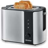 SEVERIN 2-Scheiben-Toaster AT 2589, Edelstahl, schwarz