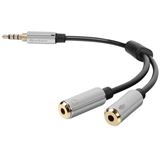 Sharkoon Kabel Adapter 2x3,5 3 Pin > 1x 3,5mm 4 Pin