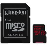 64 GB Kingston Canvas React microSDXC UHS-I A1 V30 Retail inkl. 64 GB Kingston Canvas React microSDXC UHS-I A1 V30 Retail inkl.