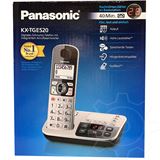 Panasonic KX-TGE520GS schnurloses Single-DECT Telefon, silber-schwarz
