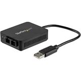 Startech USB 2.0 auf LWL Konverter 100BaseFX SC - USB 2.0 auf Ethernet Netzwerk Adapter - 2 Km MM - Windows / Mac / Linux